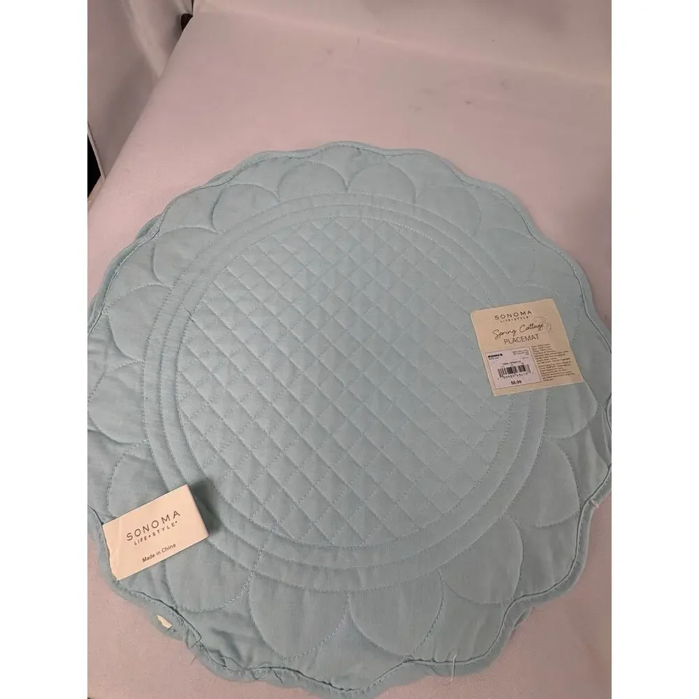 Sonoma Spring Cottage Cotton Scallop Edge Placemats Set of 8